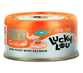 Lucky Lou Extrafood Tuńczyk & łosoś w bulionie puszka 70g