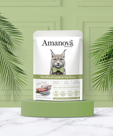 Amanova Cat Sterilised Lamb & Sardines - jagnięcina i sardynki saszetka 85g [P13]