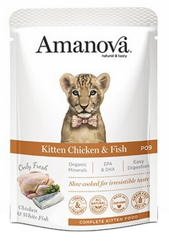 Amanova Cat Kitten Chicken & Fish - kurczak i biała ryba saszetka 85g [P09]